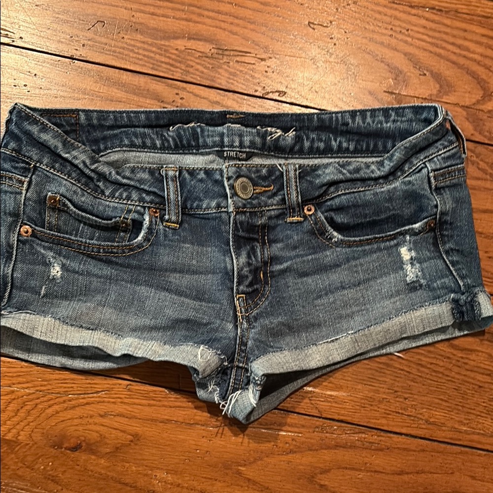 American Eagle Outfitters Blue Jean Shorts Distressed Casual